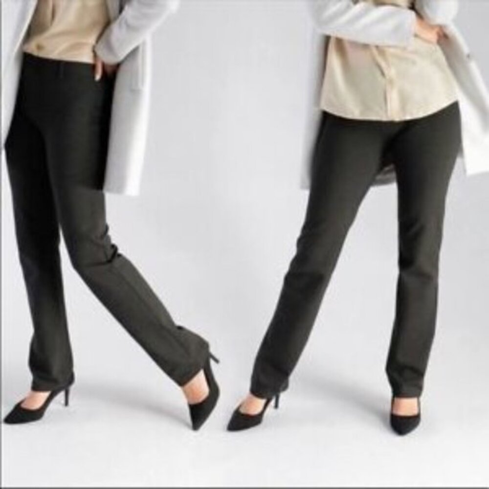 Betabrand Boot-cut Classic Dress Yoga Pant Stretch Nylon Flat Front Women PL